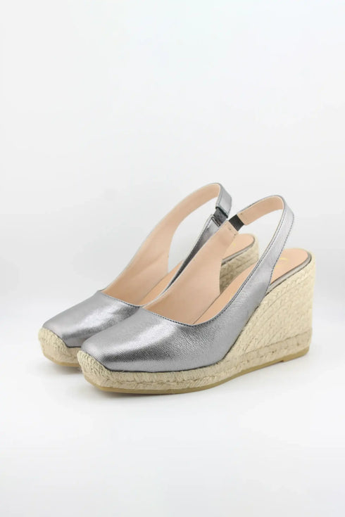 Gaimo Leather Slingback Espadrille Wedge Sandals